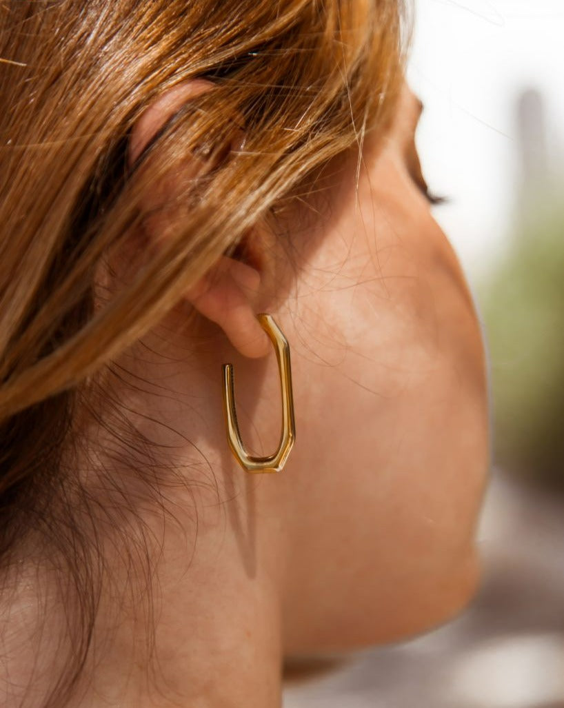 Boucles d'oreilles dorée à l'or fin