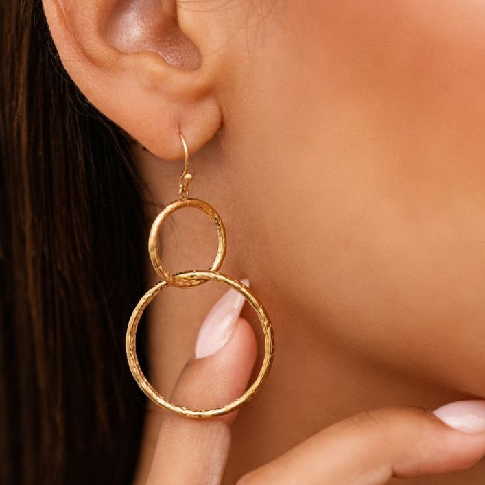 Boucles d'oreilles dorées à l'or fin